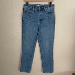 Lands' End Women’s Mid-Rise Boyfriend Jeans Size 6 Medium Wash